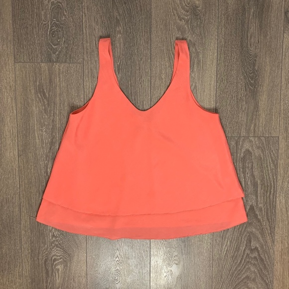 Studio by YDE Women’s Tank Top Crop Tiered  Neon Orange Coral Boho Chic Size M - Picture 3 of 12